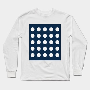 White Dots on Navy Long Sleeve T-Shirt